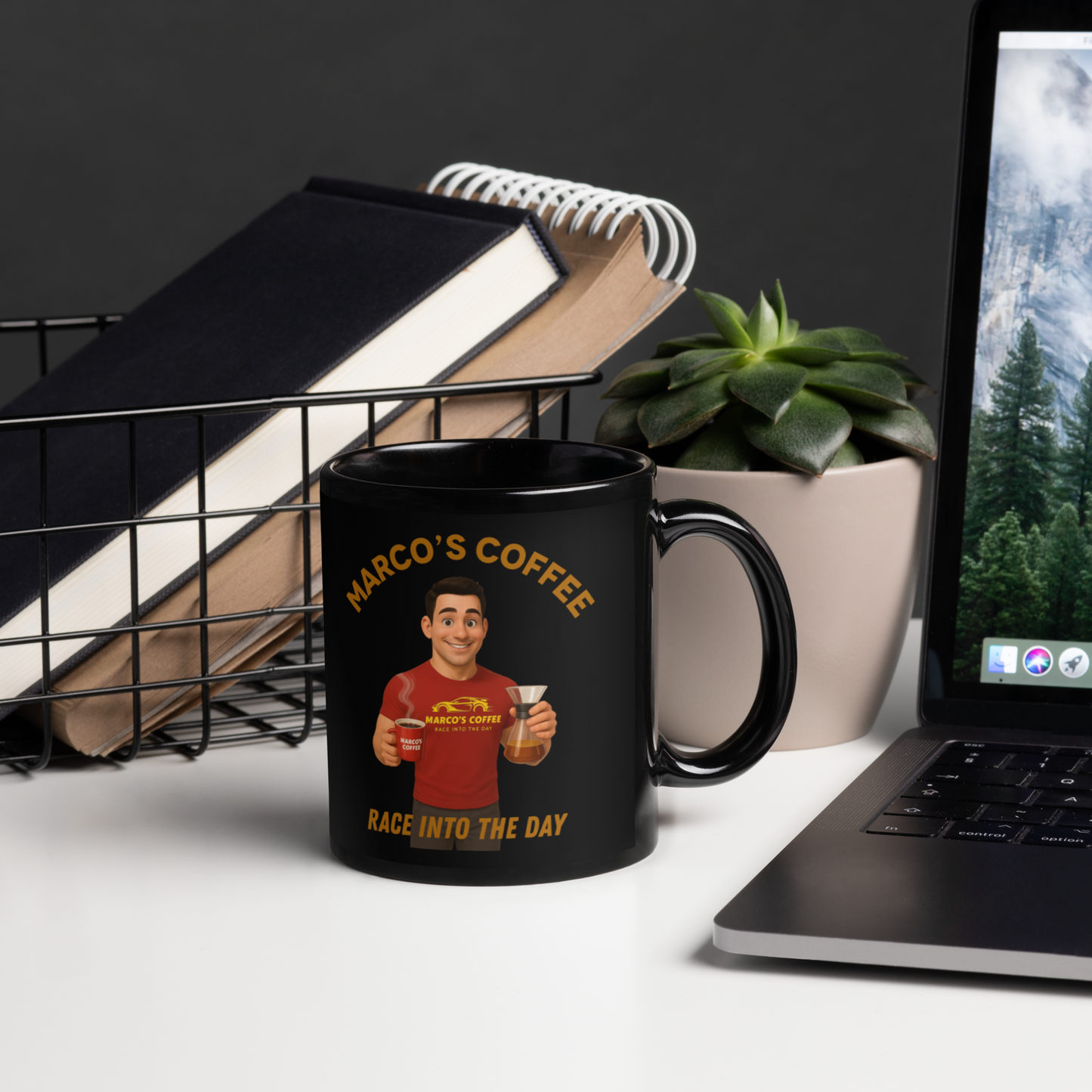 Marco's Black Glossy Mug
